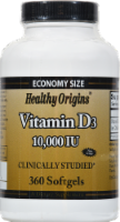 Healthy Origins Vitamin D3 10000 IU Softgels Supplement Perspective: Main
