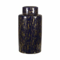 Ceramic 16 H Jar, Blue/Gold