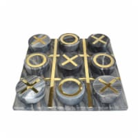 Marble 12X12 Tic-Tac-Toe, Black/Gold