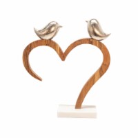 15  Birds Perched On Heart, Silver