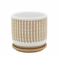 Sagebrook Home 15804-02 6 in. Wave Planter with Saucer, Brown