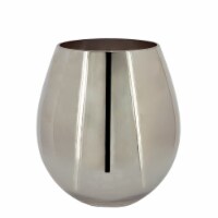 Glass 6 H Metallic Vase, Silver