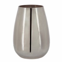 Glass 8 H Metallic Vase, Silver