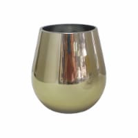 Glass 6 H Metallic Vase, Gold