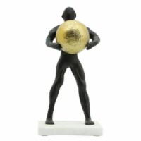 Metal 12 H Man Carrying Ball, Black/Gold