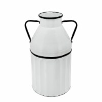 Metal 18 H Milk Bucket, White