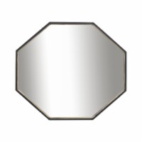 Metal, 32X28 Octagonal Mirror, Black/Gld Wb