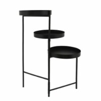 Metal, 32 H 3-Layered Plant Stand, Black