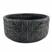 Sagebrook Home 16630-02 15 in. Resin Textured Planter, Black