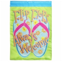Magnolia Gardens M011315 13 x 18 in. Double Applique Flip Flops Welcome Polyester Garden Flag
