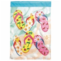 Magnolia Gardens M011355 13 x 18 in. Double Applique Flip Flops Polyester & Print Garden Flag