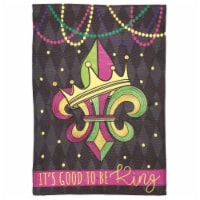 Magnolia Gardens M011347 13 x 18 in. Fleur De Lis Crown Polyester & Print Double Applique Gar
