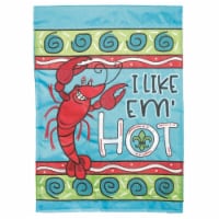 Magnolia Gardens M011389 Double Applique I Like Em Crawfish Polyester Garden Flag