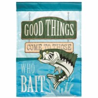 Magnolia Gardens M011356 13 x 18 in. Double Applique Fish Good Things Come Polyester Garden F