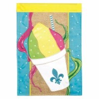 Magnolia Gardens M011336 13 x 18 in. Double Applique Snoballs Y All Burlap Garden Flag