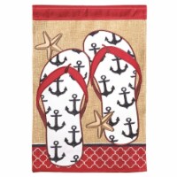 Magnolia Gardens 1956 13 x 18 in. Double Applique Anchor Flips Burlap Garden Flag