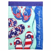 Magnolia Gardens M011410 13 x 18 in. Double Applique 4th Flip Flops Polyester Garden Flag