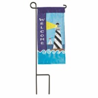 Magnolia Gardens M040084 4 x 8.5 in. Double Applique Lighthouse Welcome Polyester Mini Garden