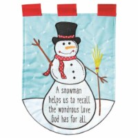 Magnolia Gardens FLAG-2032 13 x 18 in. Double Applique Snowman Burlap Garden Flag