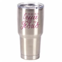Dicksons SSTUM-11 8 x 4 in. 30 oz Stainless Steel Tumbler with Lid - This Girl Runs on Coffee