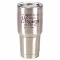 Dicksons SSTUM-13 8 x 4 in. 30 oz Stainless Steel Tumbler with Lid - My Worries are Few Becau