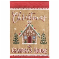 Magnolia Gardens M011453 13 x 18 in. Grandmas Gingerbread House Double Applique Garden Flag