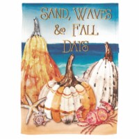 Magnolia Gardens M080138 13 x 18 in. Pumpkins Sand Waves Fall Days Printed Garden Flag