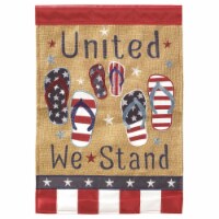 Magnolia Gardens M001518 29 x 42 in. Patriotic Flip Flops Burlap Garden Flag - Large