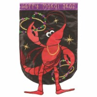 Magnolia Gardens M011558 Happy Mardi Gras Crawfish Garden Flag