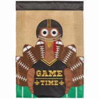 Magnolia Gardens M011661 13 x 18 in. Football Turkey Black & Gold Fleur De Lis Garden Flag