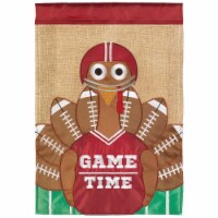 Magnolia Gardens M001717 29 x 42 in. Football Turkey Maroon White Fleur De Lis Garden Flag -