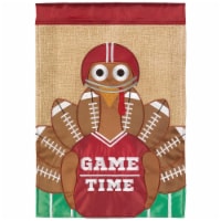 Magnolia Gardens M011717 13 x 18 in. Football Turkey Maroon & White Fleur De Lis Garden Flag