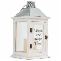 Cottage Garden LTN212W Welcome to Our Beautiful Chaos Lantern