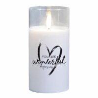 Dicksons PGC-06-05WH LED Candle You Are Wonderful White 6in