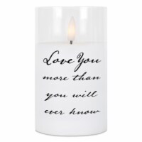 Dicksons PGC-05-22WH LED Candle Love You More Than You 5in
