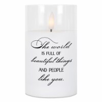 Dicksons PGC-05-23WH LED Candle The World Is Full 5in White