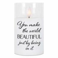 Dicksons PGC-05-25WH LED Candle You Make The World 5in White