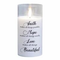 Dicksons PGC-06-20SWH LED Candle Faith Makes All Things 6in