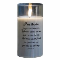 Dicksons PGC-06-32SGY LED Candle I Am The John 15:5 6in Grey