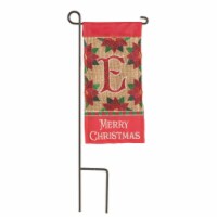 Magnolia Gardens M040005 4 x 8.5 in. Double Applique Merry Christmas Monogram E Burlap Mini G