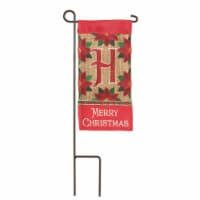 Magnolia Gardens M040008 4 x 8.5 in. Double Applique Merry Christmas Monogram H Burlap Mini G