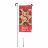 Magnolia Gardens M040016 4 x 8.5 in. Double Applique Merry Christmas Monogram S Burlap Mini G