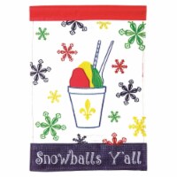 Magnolia Gardens M001062 29 x 42 in. Double Applique Snoballs Y All Burlap Garden Flag - Larg
