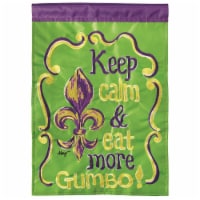 Dicksons M010118 13 x 18 in. Flag Double Applique Keep Calm & Eat Gumbo Polyester Garden