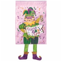 Dicksons M010121 13 x 24 in. Flag Double Applique Mardi Gras Jester Polyester Garden