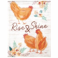 Dicksons M080073 13 x 18 in. Flag Print Chickens Rise & Shine Polyester Garden