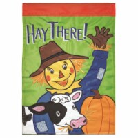 Magnolia Gardens M011212 13 x 18 in. Hay Scarecrow Welcome Double Applique Garden Flag