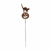 Village Wrought Iron RGS-28 Cat-Pumpkin Rusted Stake
