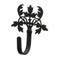 Village Wrought Iron WH-173-XS Floral Wall Hook Extra Small - Black