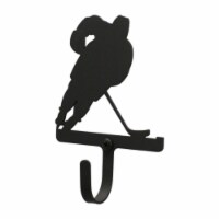 Village Wrought Iron WH-158-S Hockey Player Wall Hook Small - Black